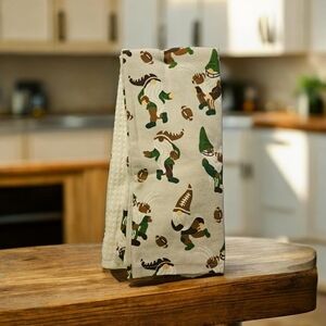 Football Gnome Patterned Kitchen Towels - 3 Count (100% Cotton)